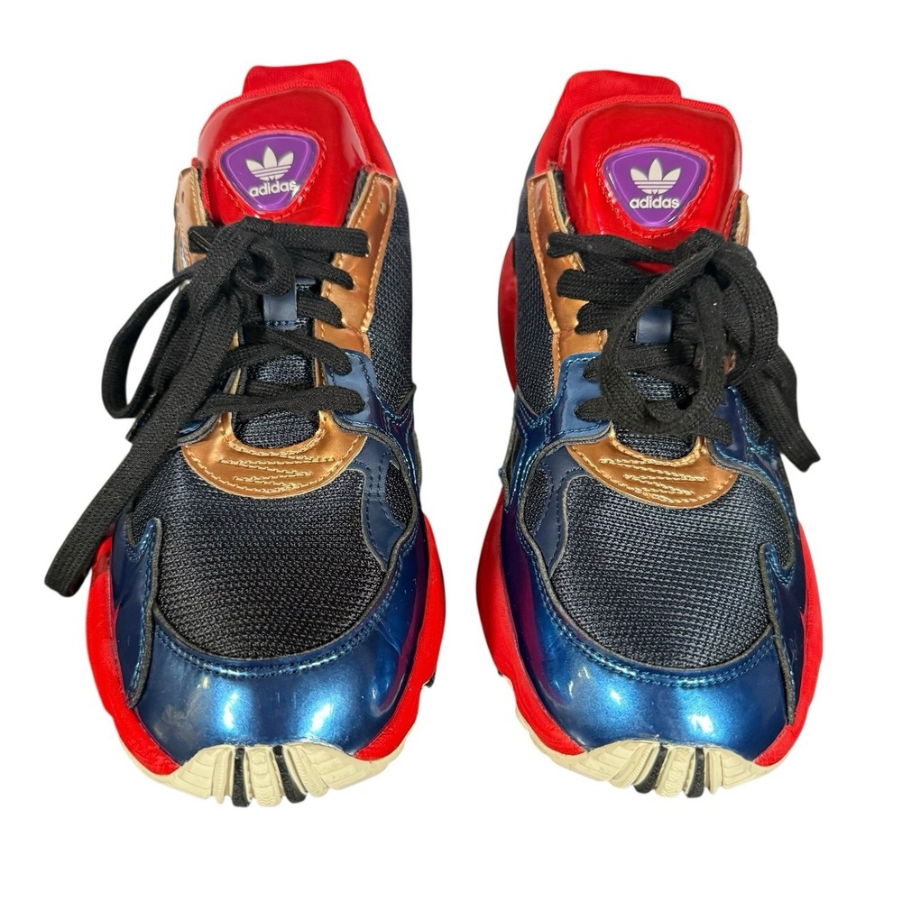 Adidas Falcon CG6632‎ Red Blue Metallic Women's Size 9  New Chunky Retro